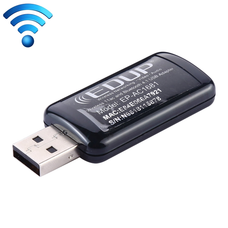 EDUP EP-AC1681 2 in 1 AC1200Mbps 2.4GHz & 5.8GHz Dual Band USB WiFi Adapter External Network Card with Bluetooth 4.1 Function, EP-AC1681 EDUP EP-AC1681 2 in 1 AC1200Mbps 2.4GHz & 5.8GHz Dual Band USB WiFi Adapter External Network Card with Bluetooth 4.1 Function, EP-AC1681
